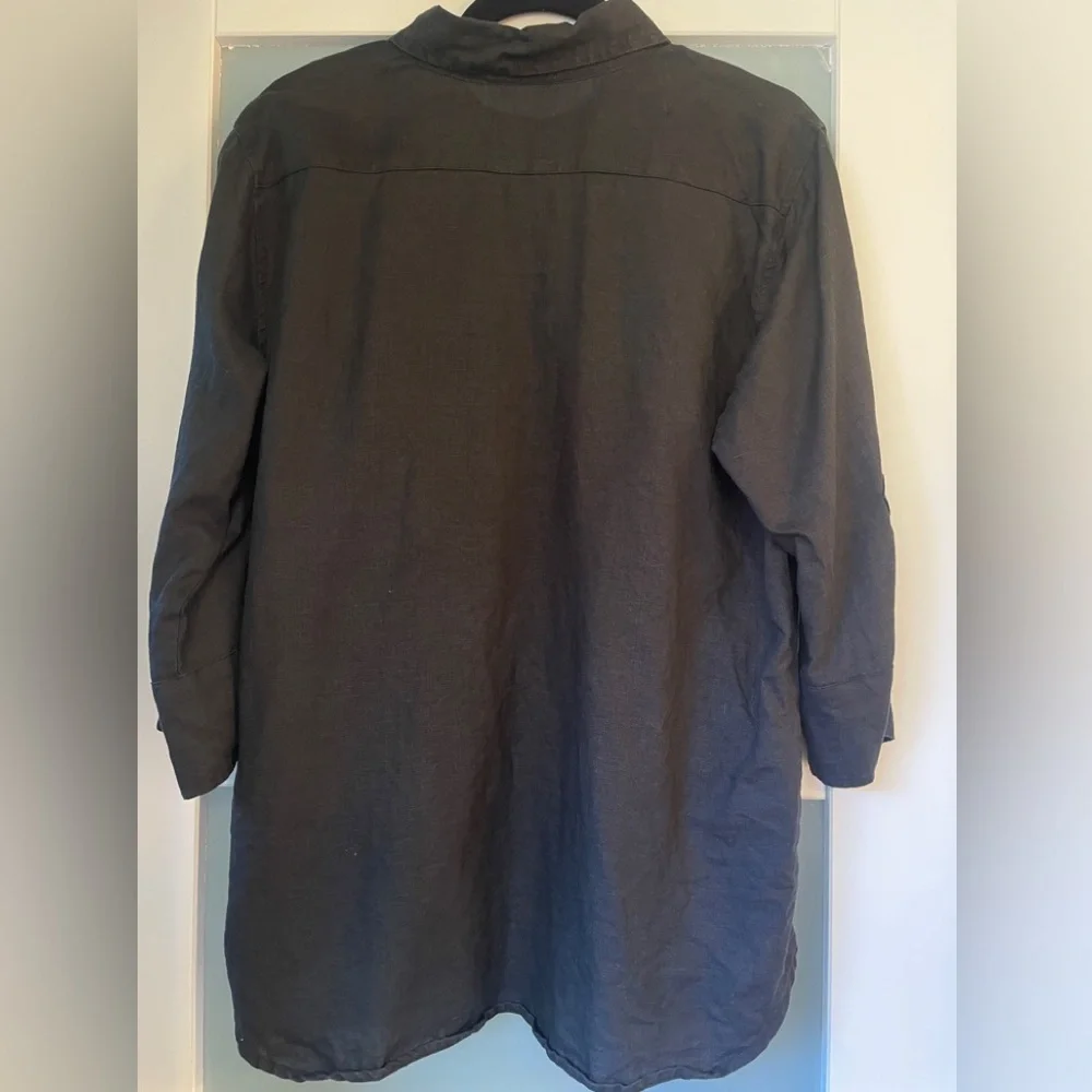 allen allen black linen top